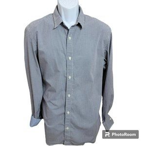Banana Republic Shirt, Men L, Blue&White Check, Soft Wash Tailored Slim Fit, EUC